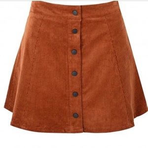 Glamorous Button Down Mini Skirt Rust